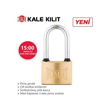 Kale Sarı 30 mm Uzun Asma Kilit
