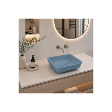 Kale Zero 2.0 40x40 cm Mat Mavi Kare Çanak Lavabo