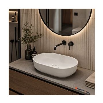 Kale Zero 2.0 60x40 cm Beyaz Oval Çanak Lavabo