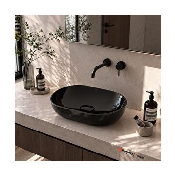 Kale Zero 2.0 60x40 cm Siyah Oval Çanak Lavabo