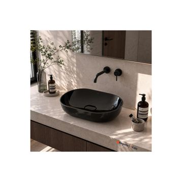 Kale Zero 2.0 60x40 cm Siyah Oval Çanak Lavabo