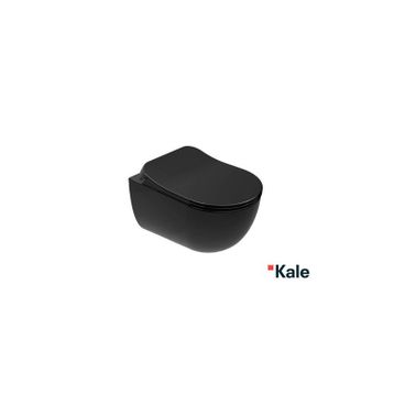 Kale Zero 2.0 Kanalsız Asma Klozet ve Siyah Ultra Slim Yavaş Kapanan Klozet Kapağı