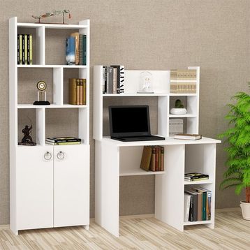 Kalender Dekor Jimmy Mayra Beyaz 90 cm Çalışma Masası Takımı