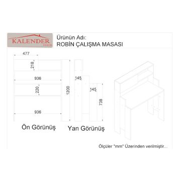 Kalender Dekor Robin Çalışma Masası