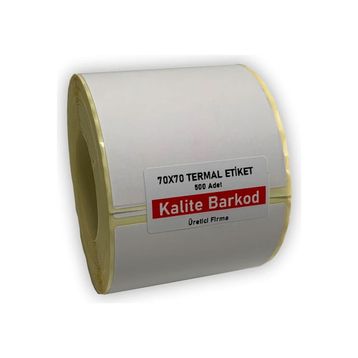 Kalite Barkod 70X70 mm Termal Rulo Barkod Etiketi