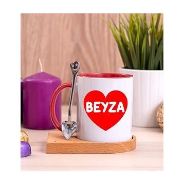Kalp Desenli Kupa Bardak