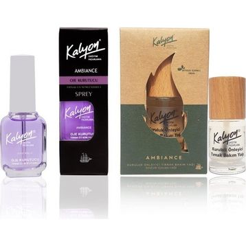 Kalyon Oje Kurutucu Sprey+ Kalyon 11 ml Bitkisel Kuruluk Önleyici Tırnak Bakım Yağı Kenevir Tohumu Yağı