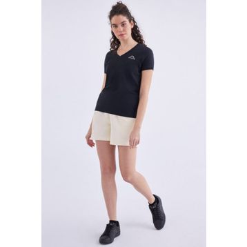 Kappa 361D5Uw005 W Logo Cabou Bisiklet Yaka Regular Fit Düz Siyah Kadın T-Shirt