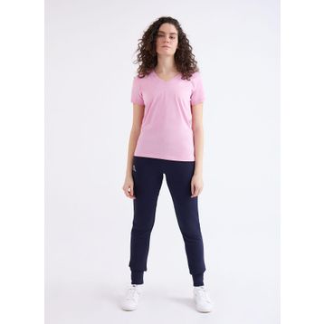 Kappa 361D5Uwx5W W Logo Cabou Bisiklet Yaka Regular Fit Düz Pembe Kadın T-Shirt