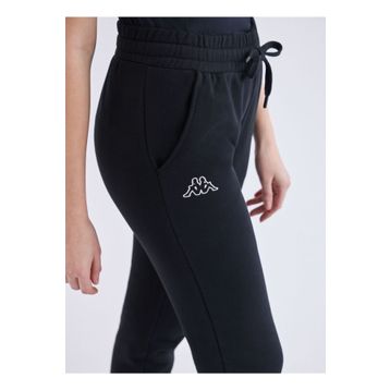 Kappa 371E82W005 W Logo Theek Slim Normal Bel Lastikli Fit Düz Siyah Kadın Eşofman Altı