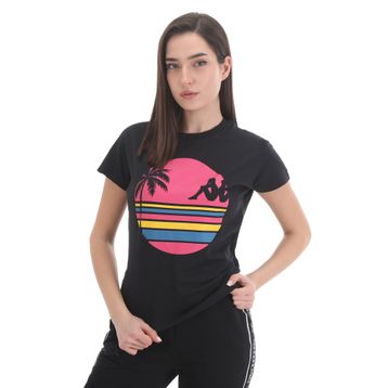 Kappa 371E8CW-A0B1 Siyah Authentic Sand Pakita Kadın T-Shirt