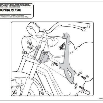 Kappa AS122A2 Honda VT 750 S 10-15 Motosiklet Rüzgar Siperlik Bağlantısı