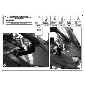 Kappa D440KIT Yamaha FZ6 600 Fazer S2 07-11 Motosiklet Rüzgar Siperlik Bağlantısı