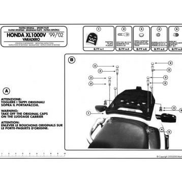 Kappa K212 Honda XL 1000 Varadero 99-06 Motosiklet Arka Çanta Taşıyıcı