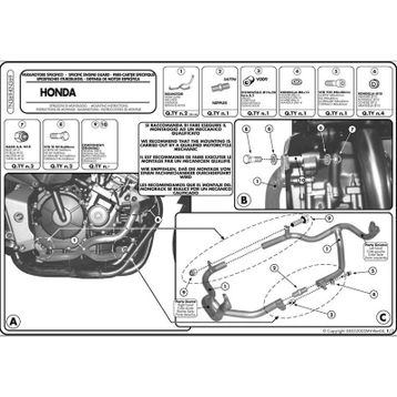 Kappa KN369 Honda CBF 600S -600N 04-07 Motosiklet Motor Koruma Demiri