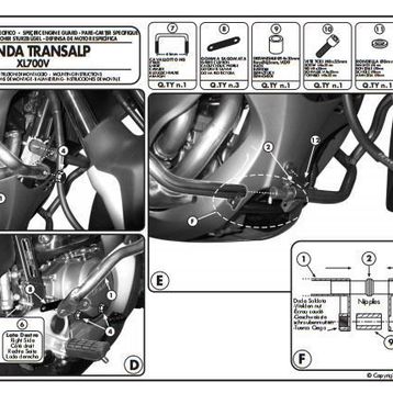 Kappa KN455 Honda XL 700V Transalp 08-13 Motosiklet Motor Koruma Demiri