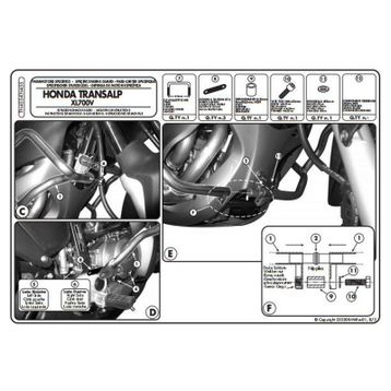 Kappa KN455 Honda XL 700V Transalp 08-13 Motosiklet Motor Koruma Demiri