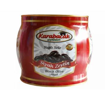 Karabacak Mega 2 kg Teneke Yağlı Sele Siyah Zeytin