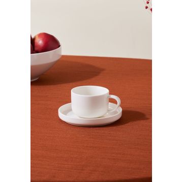 Karaca 220 ml Stream Basic Line Çay Fincanı ve Tabağı