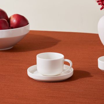 Karaca 220 ml Stream Basic Line Çay Fincanı ve Tabağı