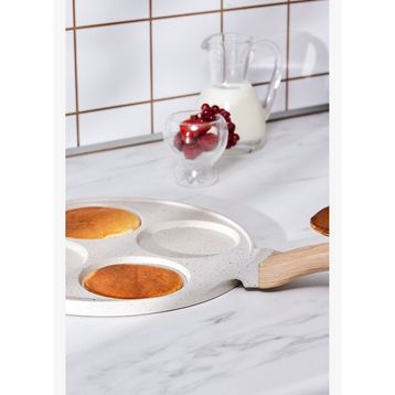 Karaca 26 cm Krem Mutfaksever Biogranit 4 Eggs Pankek Tava