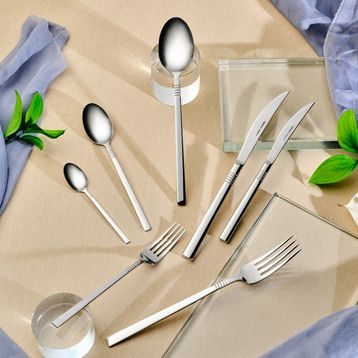 Karaca 316 Elegance Nil Platin 12 Kişilik 84 Parça Çatal Kaşık Bıçak Takımı