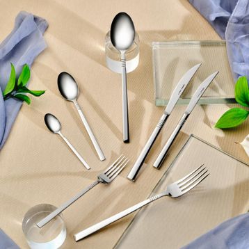 Karaca 316 Elegance Nil Platin 12 Kişilik 84 Parça Çatal Kaşık Bıçak Takımı