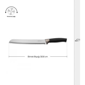 Karaca 32 cm Helios Black Ekmek Bıçağı