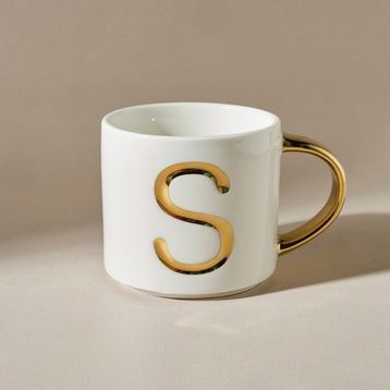 Karaca 400 ml S Harfli Beyaz Kupa