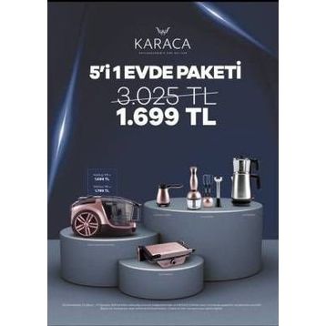 Karaca 5'i 1 Evde Elektrikli Ev Aletleri Rosegold Çeyiz Paketi