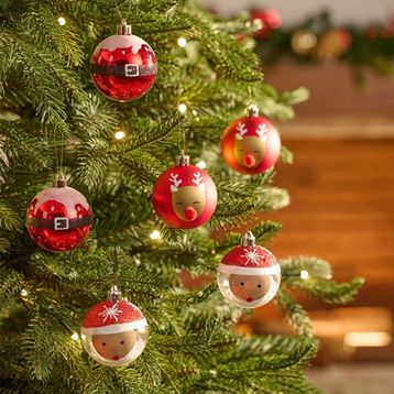 Karaca 6 cm 10'lu Top Santa Ağaç Süsü
