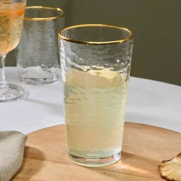 Karaca Akroma Transparent 435 ml Gold Su Bardağı