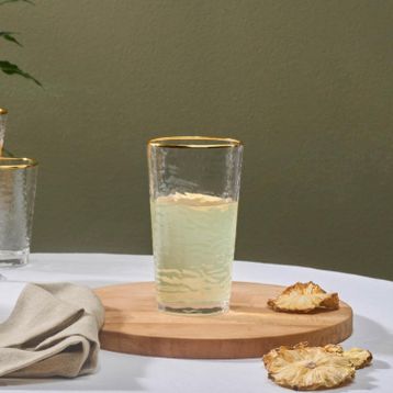 Karaca Akroma Transparent 435 ml Gold Su Bardağı
