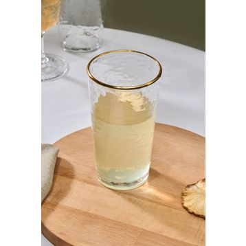 Karaca Akroma Transparent 435 ml Gold Su Bardağı