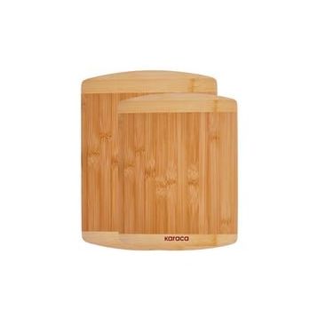 Karaca Alya 2'li 23-29 cm Kahverengi Bambu Kesme Tahtası