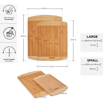 Karaca Alya 2'li 23-29 cm Kahverengi Bambu Kesme Tahtası