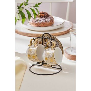 Karaca Anemon 80 ml Standlı 2 Kişilik Kahve Fincanı