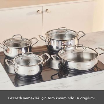 Karaca Arena 8 Parça Çelik Tencere Seti