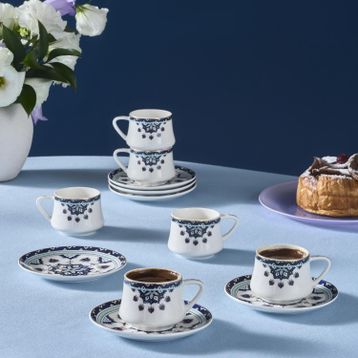 Karaca Bade Beyaz 85 ml 6 Kişilik Kahve Fincanı