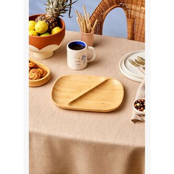 Karaca Bambu Nora 2 Bölmeli Oval Sunumluk