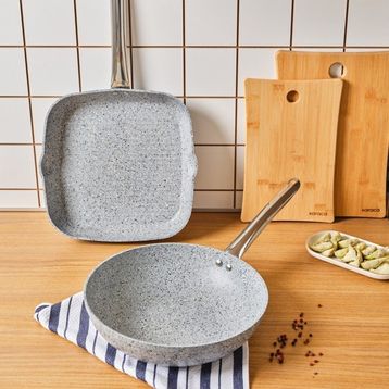 Karaca Bio Granit Nare Wok ve Izgara Tavası