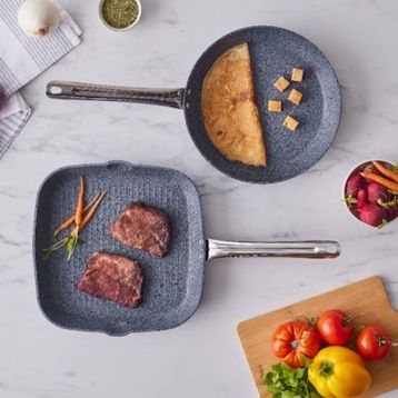 Karaca Biogranit Monet 2 Parça Siyah Tava Grill Set