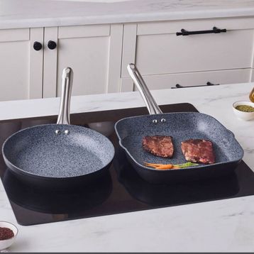 Karaca Biogranit Monet 2 Parça Siyah Tava Grill Set