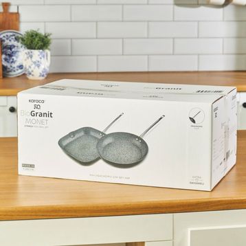 Karaca Biogranit Monet 2 Parça Siyah Tava Grill Set