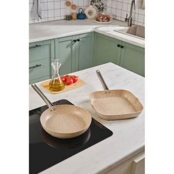 Karaca Biogranit Nare Kahverengi Tava Grill Set
