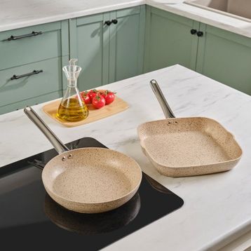 Karaca Biogranit Nare Kahverengi Tava Grill Set