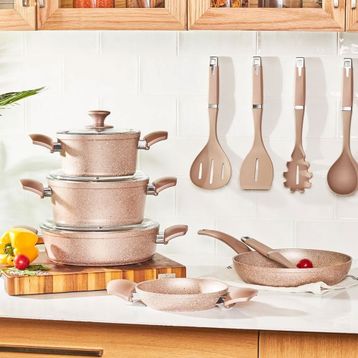 Karaca Biogranit Rose Gold 13 parça Tencere Seti