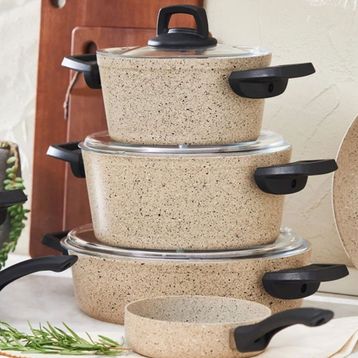 Karaca Biogranit Vincent 12 Parça 26 cm Granit Kaplama Derin Tencere Seti