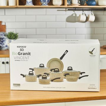 Karaca Biogranit Vincent 12 Parça 26 cm Granit Kaplama Derin Tencere Seti