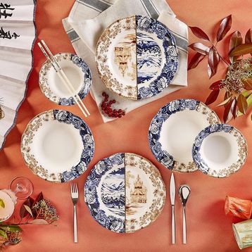 Karaca Blue Caffe 12 Parça 4 Kişilik Stoneware Yemek Takımı
